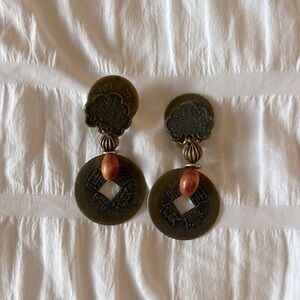 Vintage chinese coins made into clip on earrings!